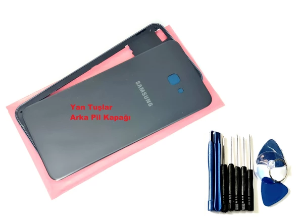 Tkgz Samsung Galaxy J4 Plus KASA Arka Pil Batarya Kapağı (TAMİR SETİ) SİYAH ürün görseli 1