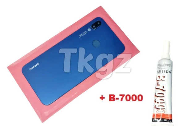 Huawei Uyumlu P20 Lite Arka Pil batarya Kapağı (LENS Lİ CAM+B-7000) MAVİ ürün görseli 1