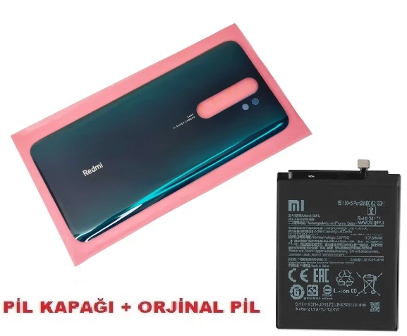 Tkgz Xiaomi Redmi NOTE 8 PRO Arka Pil Batarya Kapağı + PİL (CAM) YEŞİL ürün görseli 1