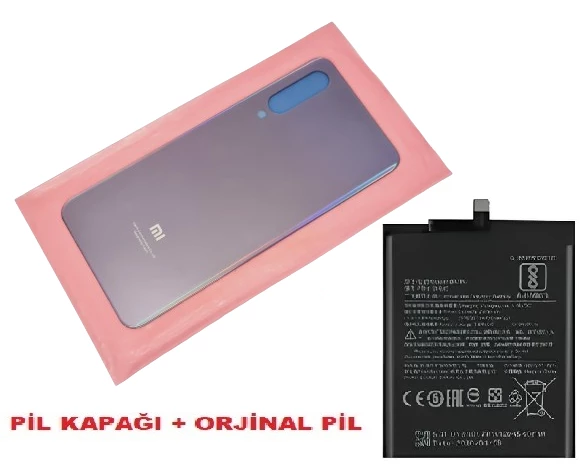 Tkgz Xiaomi Mİ 9SE Arka Pil Batarya Kapağı + PİL (CAM) MOR