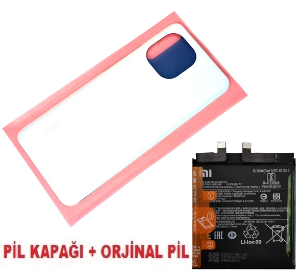 Tkgz Xiaomi Mİ 11 Arka Kapak Batarya Pil Kapağı + PİL (CAM) BEYAZ ürün görseli 1