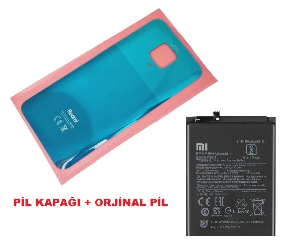 Tkgz Xiaomi Redmi NOTE 9 PRO Arka Kapak Batarya Kapağı + PİL (CAM) YEŞİL