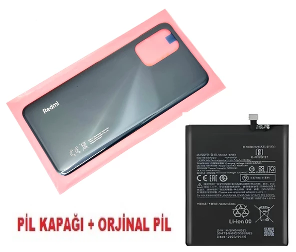 Tkgz Xiaomi Redmi NOTE 10 (4G) Arka Pil Batarya Kapağı + PİL SİYAH