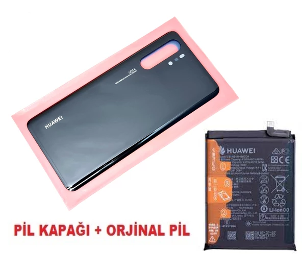 Tkgz Huawei Uyumlu P30 PRO Arka Kapak Batarya Pil Kapağı + PİL (CAM) SİYAH ürün görseli 1