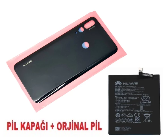 Tkgz Huawei Uyumlu Y9 Prime 2019 Arka Pil Batarya Kapağı + PİL SİYAH ürün görseli 1