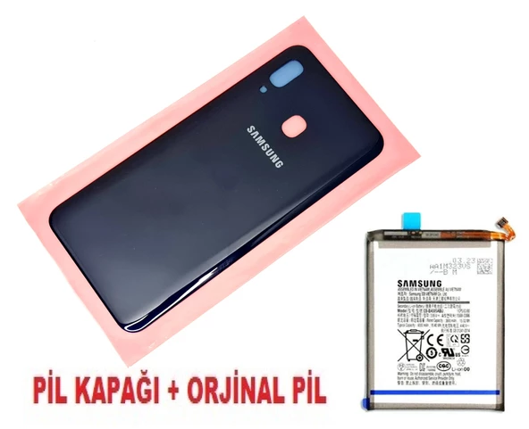 Tkgz Samsung Galaxy A20 A205 Arka Pil Batarya Kapağı + PİL LACİVERT ürün görseli 1