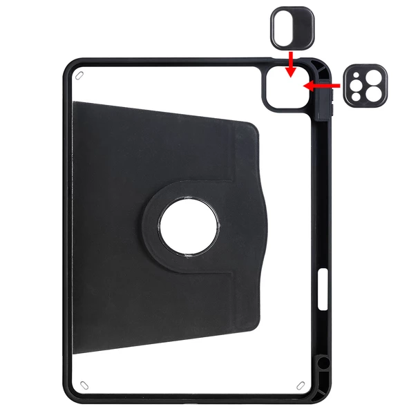 Apple iPad Pro 11 2020 (2.Nesil) Kılıf Zore Termik Kalem Bölmeli Dönebilen Standlı Kılıf - 6