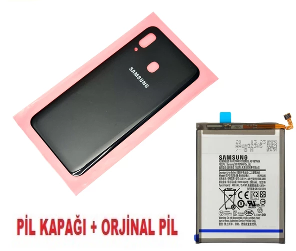 Tkgz Samsung Galaxy A30 A 305 Arka Pil Batarya Kapağı + PİL SİYAH ürün görseli 1