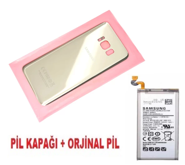 Tkgz Samsung Galaxy S8 Arka Pil Batarya Kapağı + PİL (CAM) GRİ