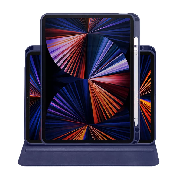 Apple iPad 10.2 (8.Nesil) Kılıf Zore Termik Kalem Bölmeli Dönebilen Standlı Kılıf - 7