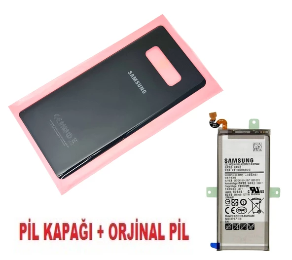 Tkgz Samsung Galaxy NOTE 8 Arka Pil Batarya Kapağı + PİL (CAM) SİYAH ürün görseli 1