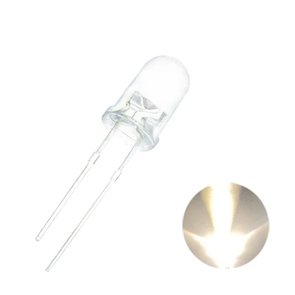 5mm Şeffaf Beyaz Led Paketi - 50 Adet - Resim 2