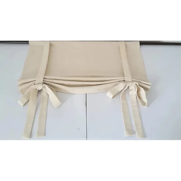 Vintage Fon Perde ,bağ Detaylı, Buldan Naturel Keten Fon Perde - 2