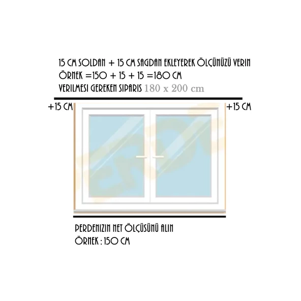 Vintage Fon Perde ,bağ Detaylı, Buldan Naturel Keten Fon Perde - 4