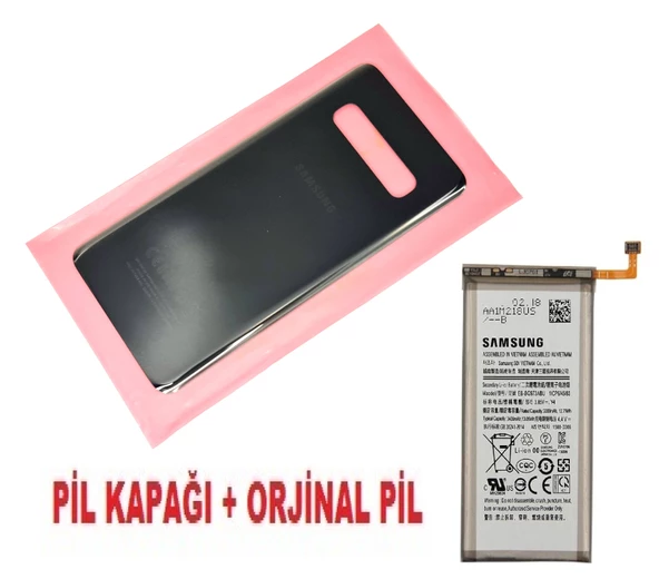 Tkgz Samsung Galaxy S10 Arka Pil Batarya Kapağı + PİL (CAM) SİYAH ürün görseli 1