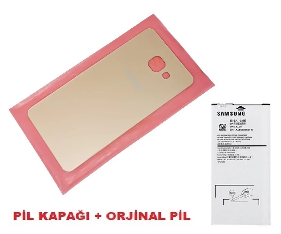 Tkgz Samsung Galaxy A5 2016 (A510) Arka Kapak Batarya Kapağı + PİL (CAM) GOLD