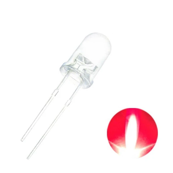 5mm Şeffaf Kırmızı Led Paketi - 50 Adet - Resim 2