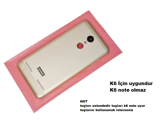 Lenovo K6 KASA Arka Pil Batarya Kapağı (Yan Tuş Takımı ) GOLD