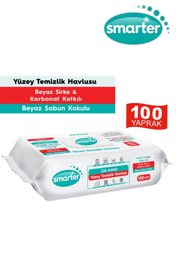 SMARTER YÜZEY TEMİZLİK HAVLUSU BEZİ BEYAZ SABUN KOKULU VE KARBONAT KATKILI