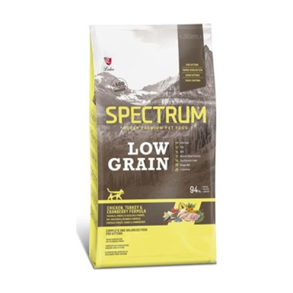 Spectrum Low Grain Tavuklu ve Hindili 12 kg Yavru Kedi Maması SKT  12.12.2025