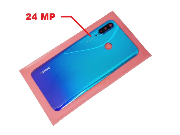 Tkgz Huawei Uyumlu P30 Lite Arka Pil Batarya Kapağı (24 MP Kamera Lensli) MAVİ