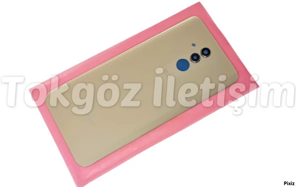 Tkgz Huawei Uyumlu MATE 20 Lite Arka Pil Kapağı (CAM KAMERA LENSİ) GOLD - 2