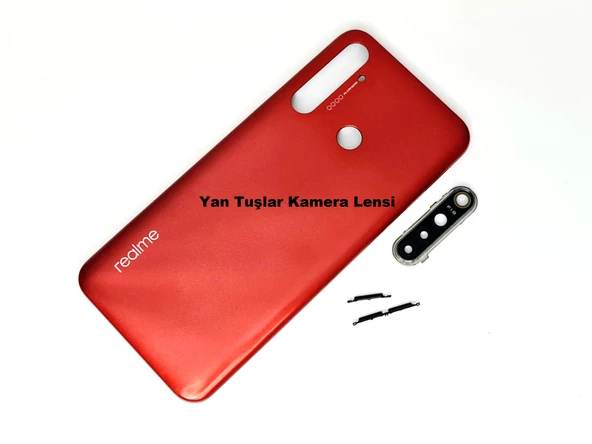 Oppo Realme 5İ Kasa Arka Pil Batarya Kapağı KIRMIZI ürün görseli 1