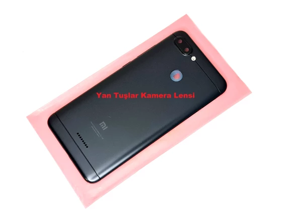 Xiaomi Redmi 6 Kasa Arka Pil Batarya Kapağı SİYAH ürün görseli 1