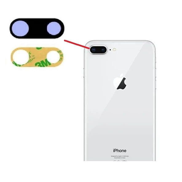 iPhone 8 PLUS Arka Kamera Camı Lens Yapışkanlı