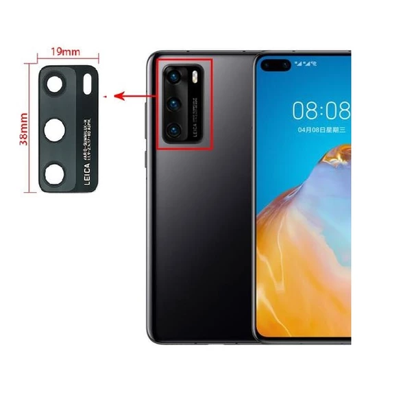Tkgz Huawei Uyumlu P40 Arka Kamera Camı Lens Yapışkanlı ürün görseli 1