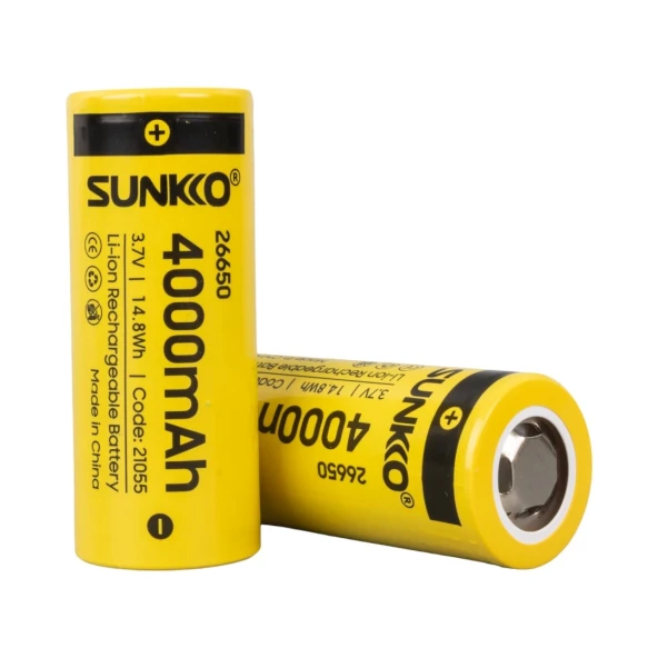 Sunkko 3.7 Volt 4000 Mah 26650 Şarj Edilebilir Pil 2li Paket Fiyatı