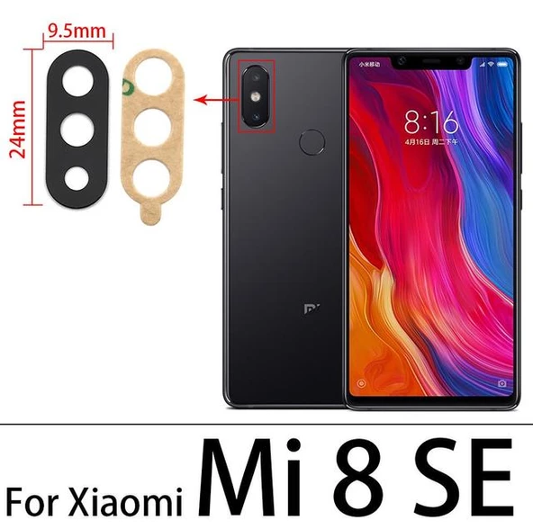 Xiaomi Mİ 8 SE Arka Kamera Camı Lens Yapışkanlı ürün görseli 1