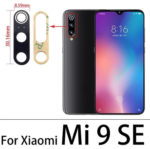 Xiaomi Mİ 9 SE Arka Kamera Camı Lens Yapışkanlı ürün görseli 1