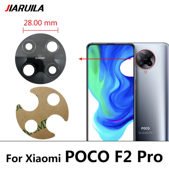 Xiaomi POCOPHONE F2 PRO Arka Kamera Camı Lens Yapışkanlı ürün görseli 1