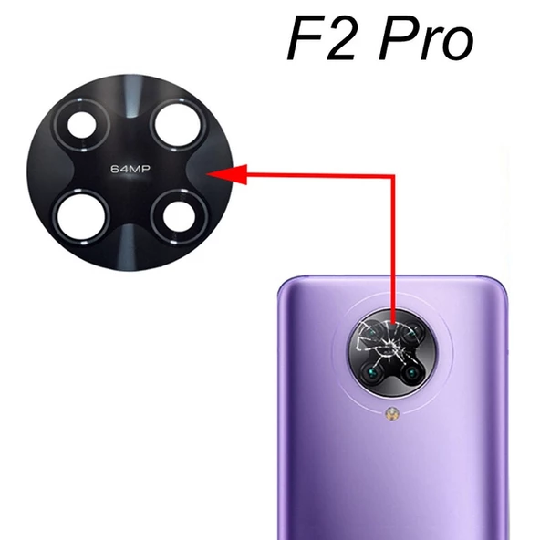 Xiaomi POCOPHONE F2 PRO Arka Kamera Camı Lens Yapışkanlı