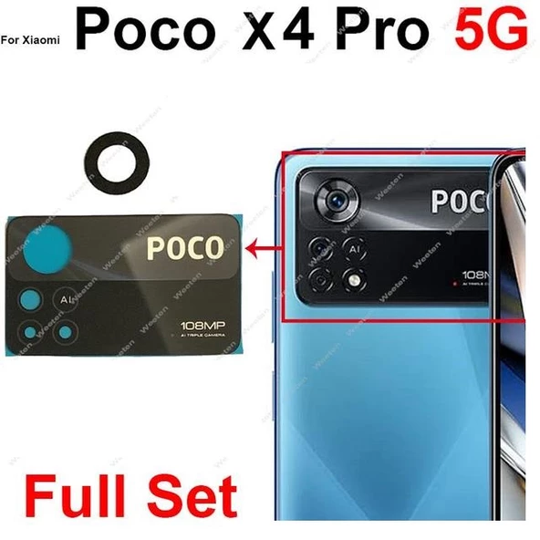 Xiaomi POCOPHONE X4 PRO Arka Kamera Camı Lens Yapışkanlı