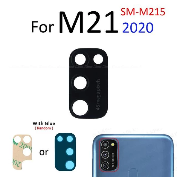 Samsung Galaxy M21 Arka Kamera Camı Lens Yapışkanlı ürün görseli 1