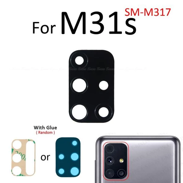 Samsung Galaxy M31S Arka Kamera Camı Lens Yapışkanlı