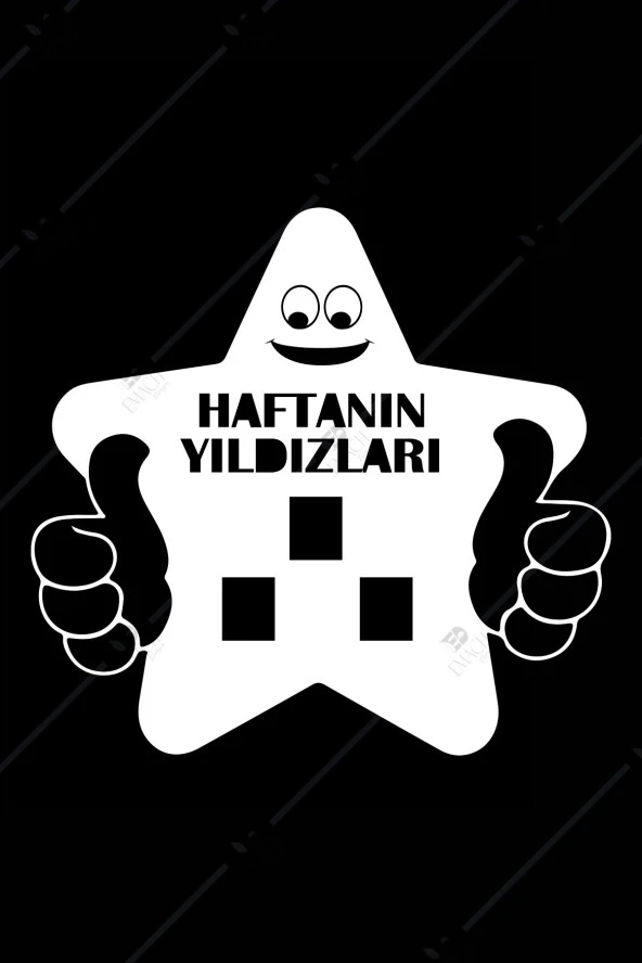 Haftanın Yıldızı Panosu - Ahşap İlkokul Sınıf Panosu - Okul Öncesi Sınıf Panosu 1. Sınıf 2. Sınıf - 3