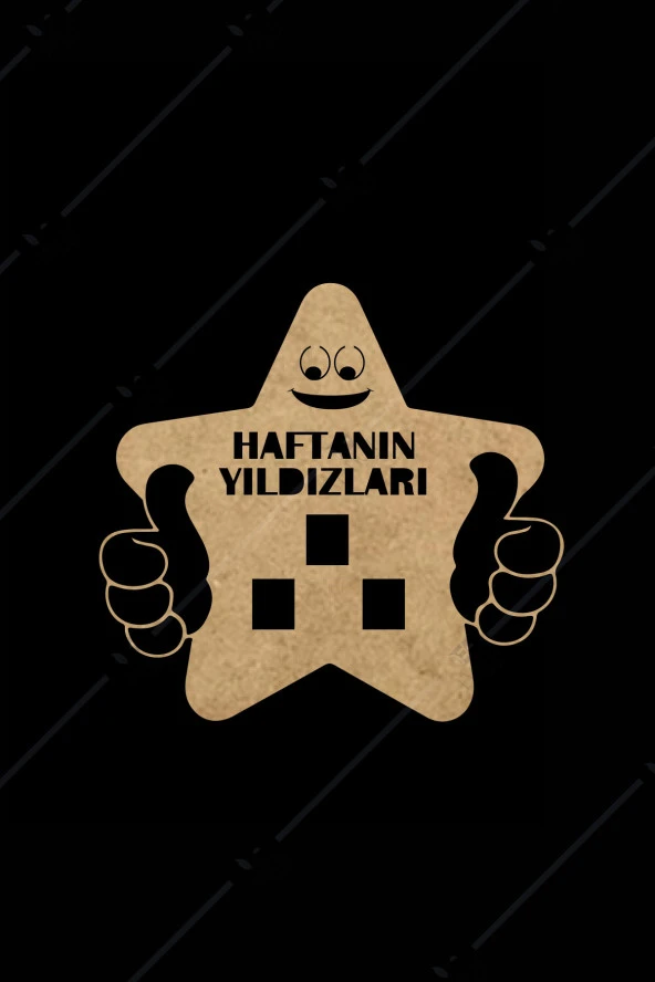 Haftanın Yıldızı Panosu - Ahşap İlkokul Sınıf Panosu - Okul Öncesi Sınıf Panosu 1. Sınıf 2. Sınıf - 3