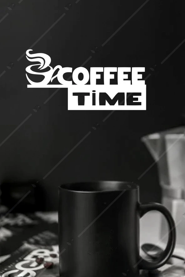 Coffee Time Kahve Zamanı Figürlü Ahşap Duvar Dekorasyonu Tablosu