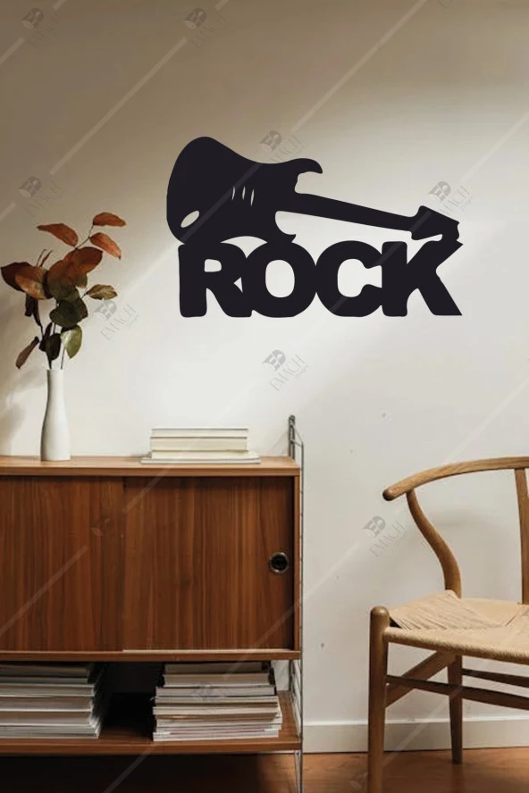 Rock Temalı Ahşap Duvar Dekorasyonu Tablosu
