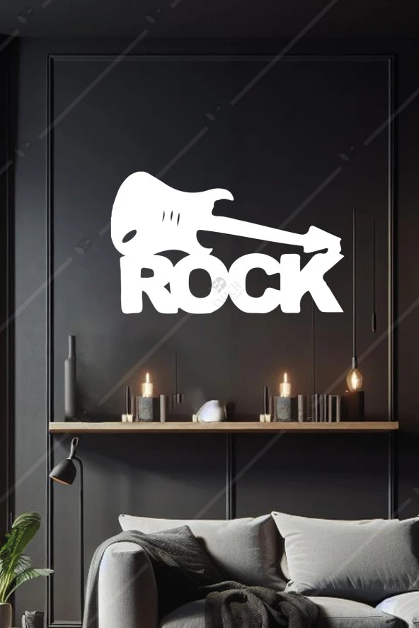 Rock Temalı Ahşap Duvar Dekorasyonu Tablosu