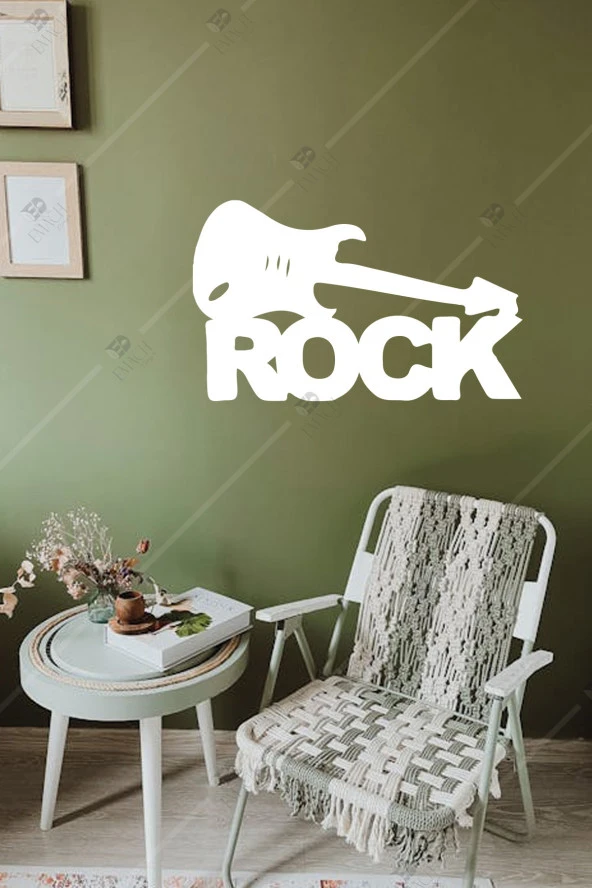 Rock Temalı Ahşap Duvar Dekorasyonu Tablosu - 2