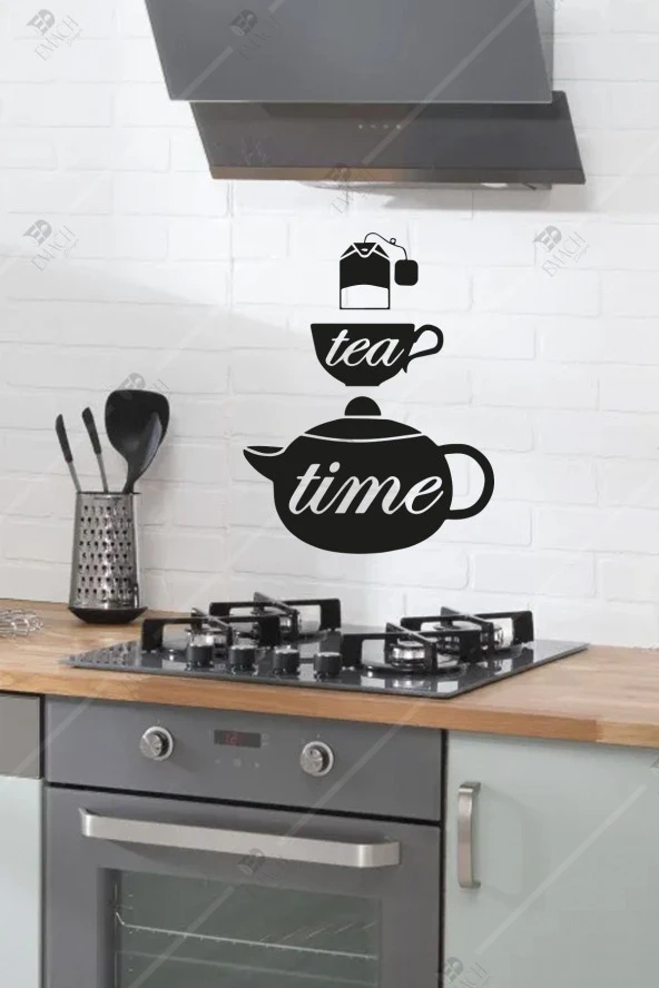 Tea Time Çay Zamanı Figürlü Ahşap Mutfak Duvar Dekorasyonu