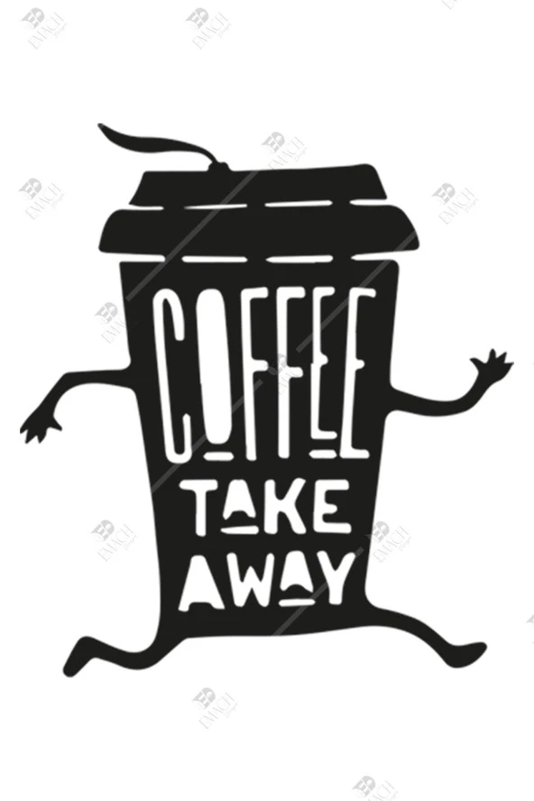 Coffee Take Away Kahve Temalı Duvar Dekorasyonu Ahşap - 2