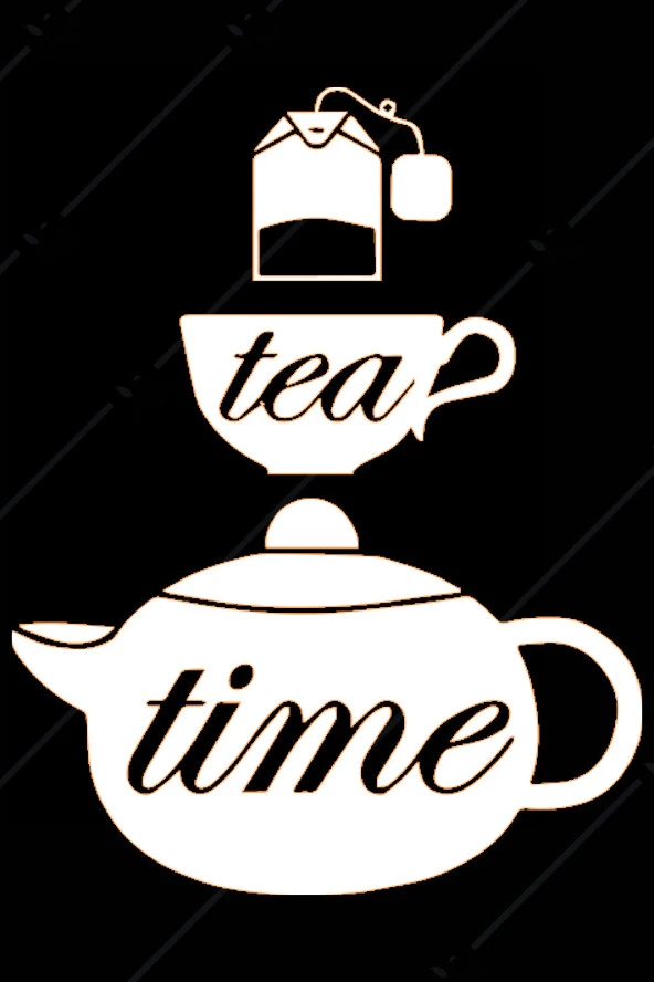 Tea Time Çay Zamanı Figürlü Ahşap Mutfak Duvar Dekorasyonu - 2