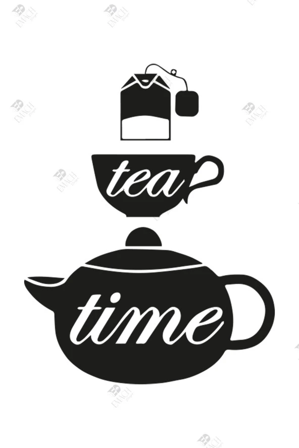 Tea Time Çay Zamanı Figürlü Ahşap Mutfak Duvar Dekorasyonu - 2