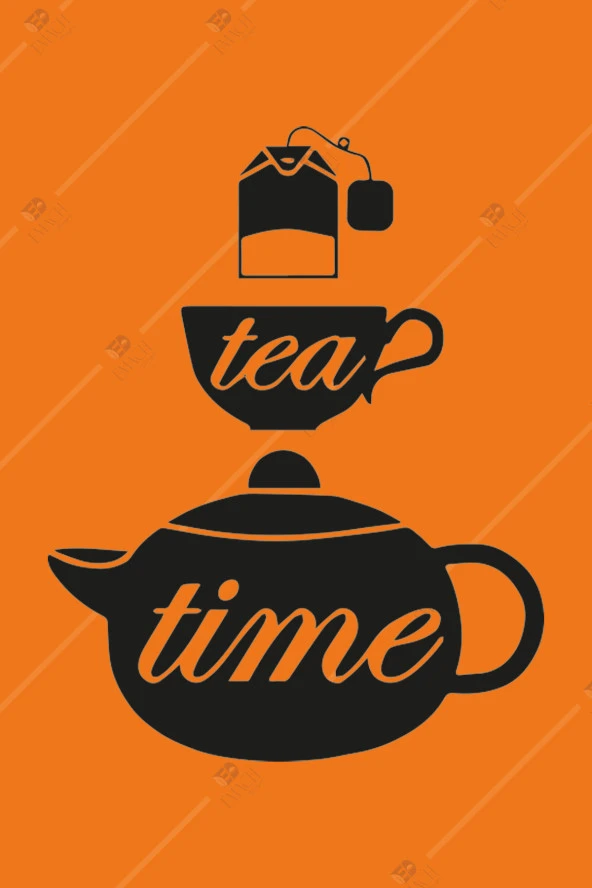 Tea Time Çay Zamanı Figürlü Ahşap Mutfak Duvar Dekorasyonu - 3