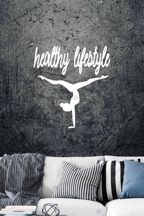 Healthy Lifestyle Sağlıklı Yaşam Pilates Duvar Dekor Ahşap Tablo 35x34 - 1